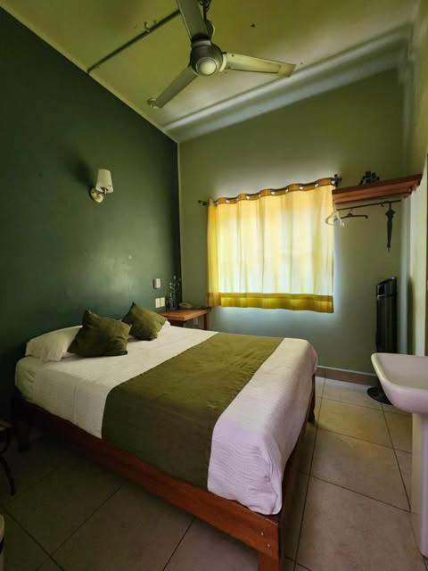 Hotel Plaza Querétaro room with green wall and soft daylight